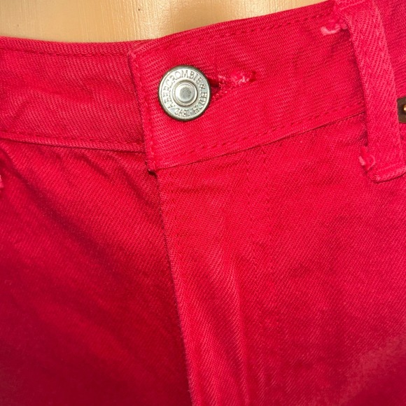 Abercrombie & Fitch Denim Mini Skirt Zoe Vintage A-Line Frayed Hem Y2K Size 27 - Picture 6 of 9